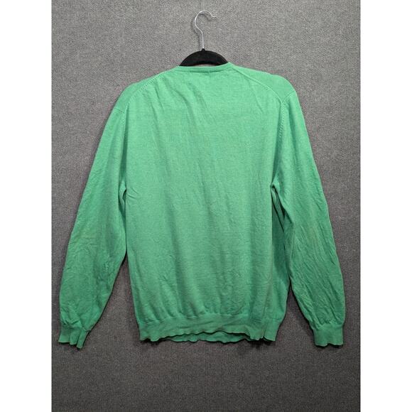 Alan Paine Sweater Mens EU 56 England V Neck Kelly Green Cotton Cashmere Prep - Picture 6 of 13